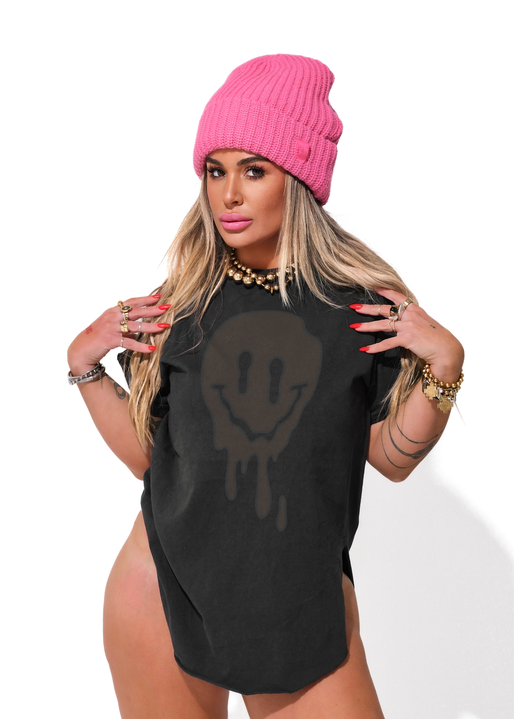 EVERYTHING'S FINE SIDE SLIT TEE – Pebby Forevee