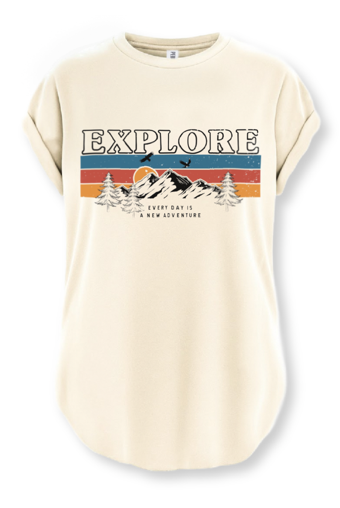 pebby forevee Side Slit Tee EXPLORE SIDE SLIT TEE