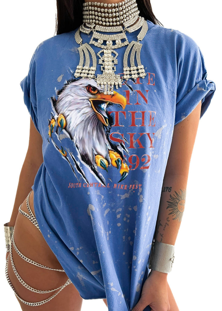 pebby forevee Side Slit Tee EYE IN THE SKY BLEACHED OUT SIDE SLIT TEE