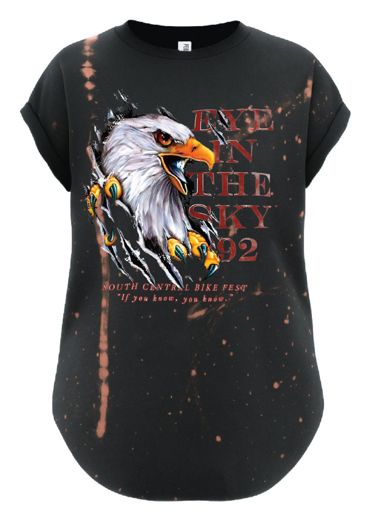 pebby forevee Side Slit Tee EYE IN THE SKY BLEACHED OUT SIDE SLIT TEE