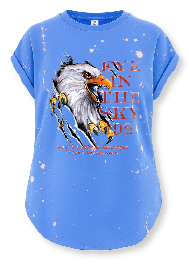 pebby forevee Side Slit Tee EYE IN THE SKY BLEACHED OUT SIDE SLIT TEE