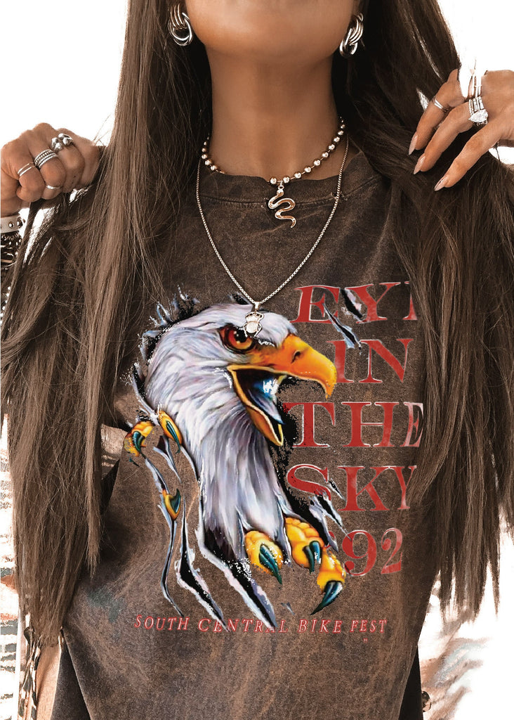 pebby forevee Side Slit Tee EYE IN THE SKY DESTRUCTED SIDE SLIT TEE