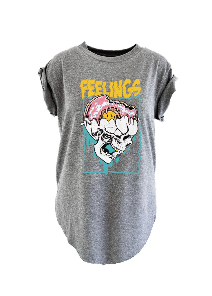 pebby forevee Side Slit Tee F*CK FEELINGS SIDE SLIT TEE