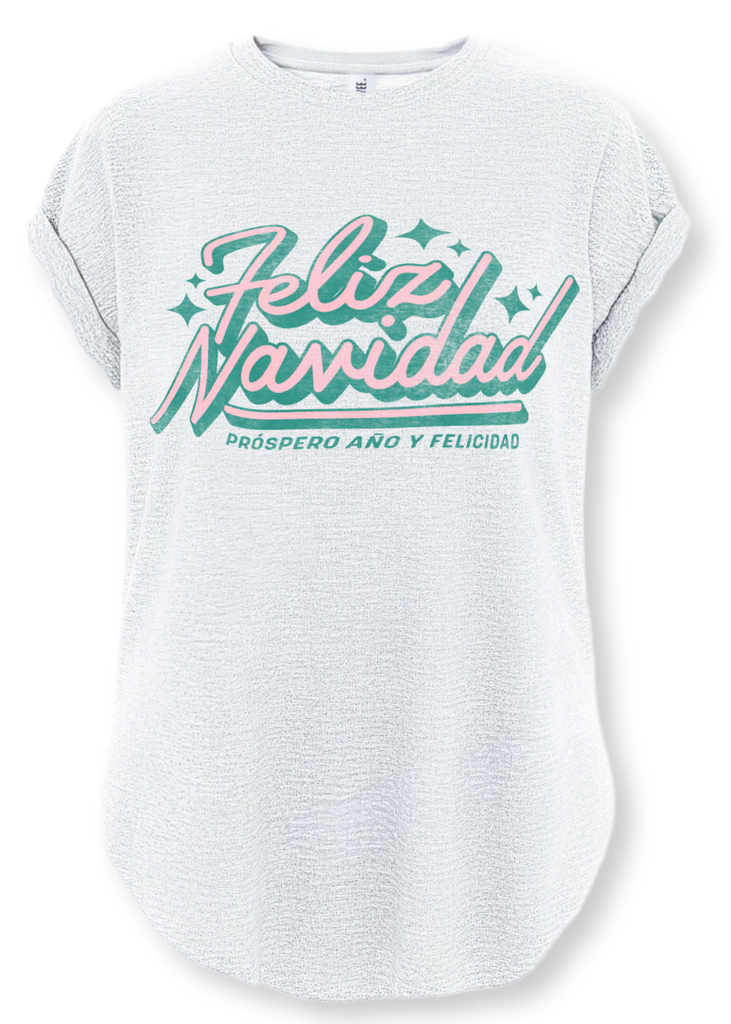 pebby forevee Side Slit Tee FELIZ NAVIDAD SIDE SLIT TEE