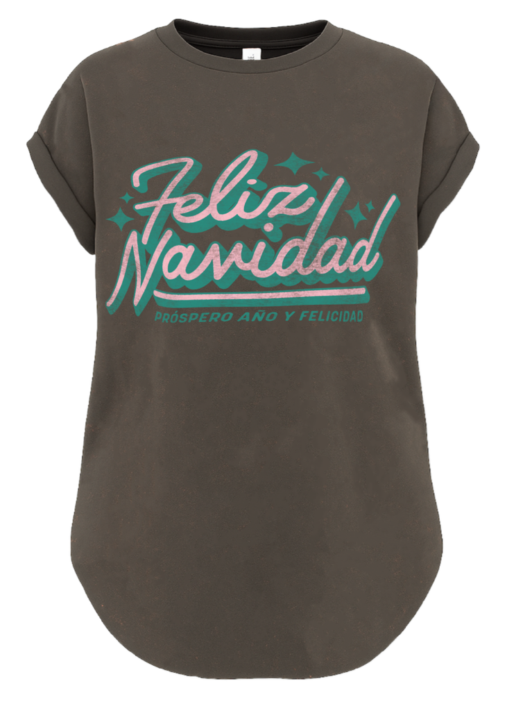 pebby forevee Side Slit Tee FELIZ NAVIDAD SIDE SLIT TEE