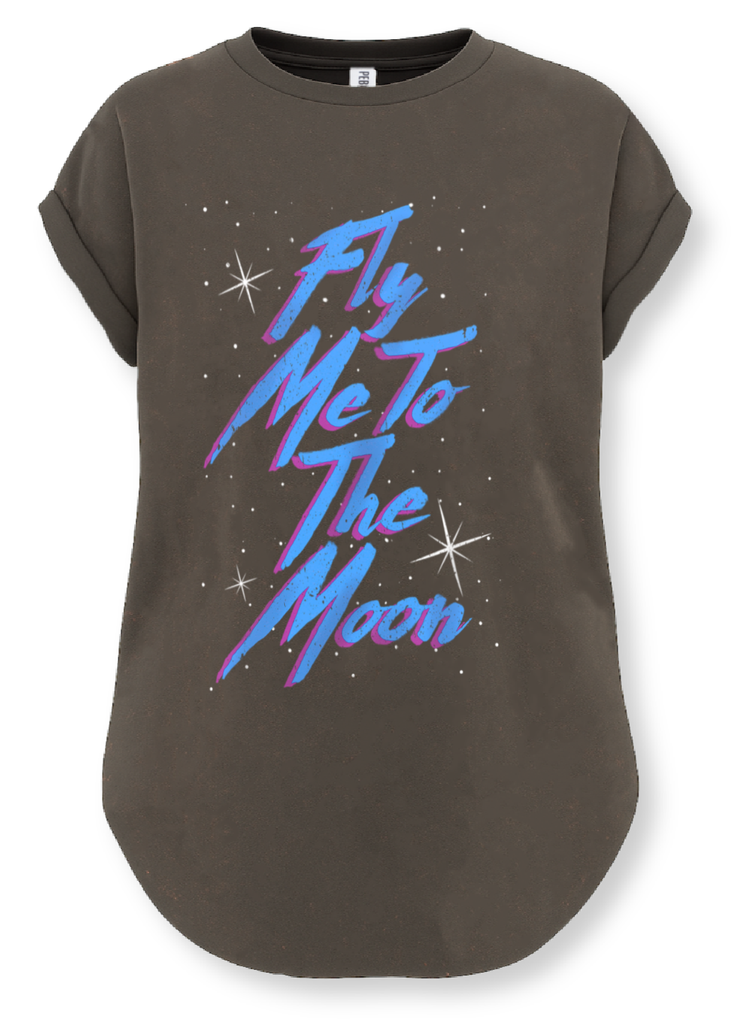 pebby forevee Side Slit Tee FLY ME TO THE MOON SIDE SLIT TEE