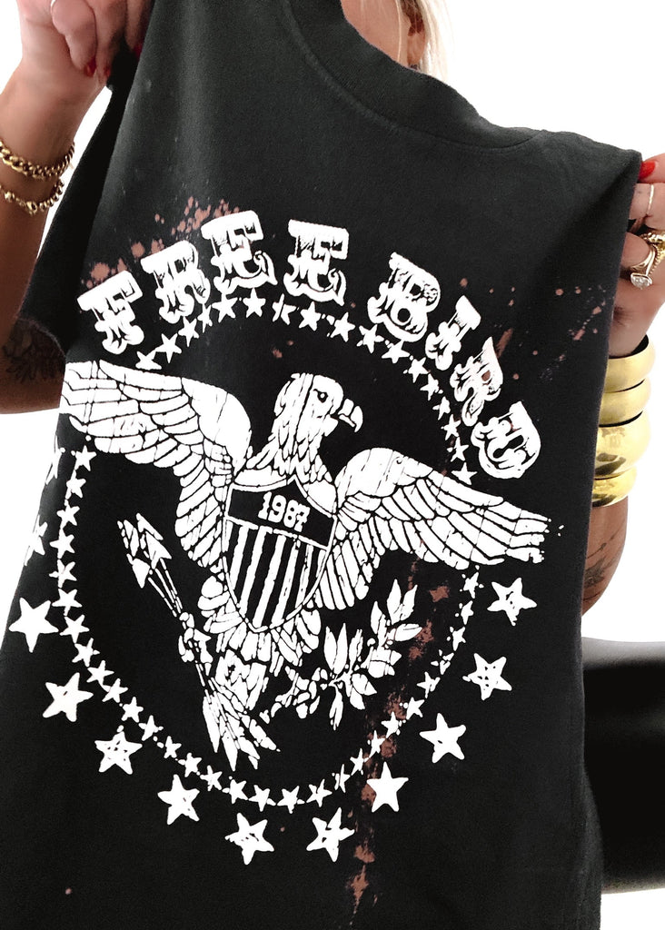 pebby forevee Side Slit Tee FREE BIRD BLEACHED OUT SIDE SLIT TEE