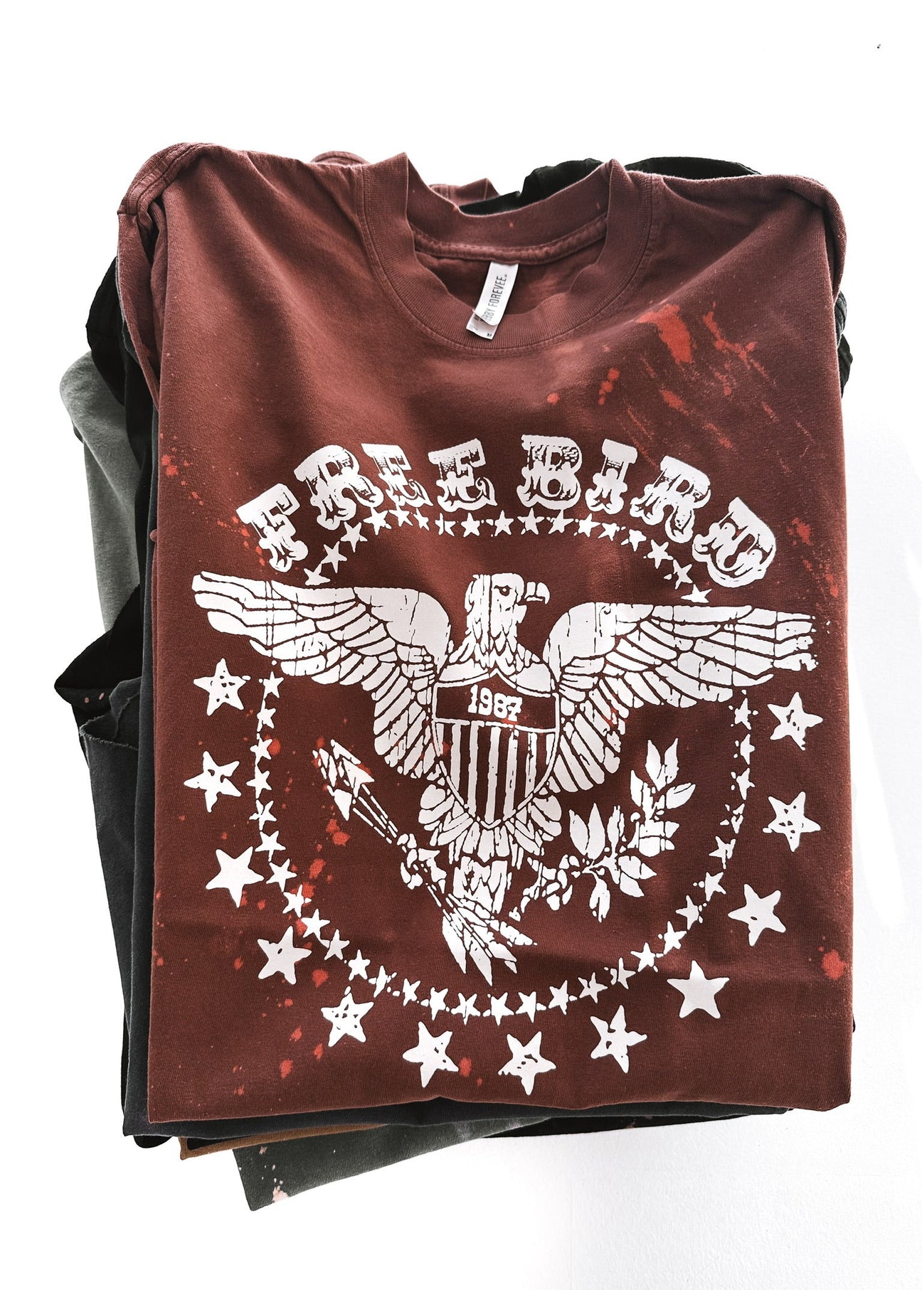 pebby forevee Side Slit Tee FREE BIRD BLEACHED OUT SIDE SLIT TEE