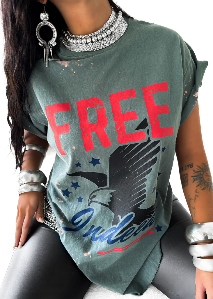 pebby forevee Side Slit Tee FREE INDEED BLEACHED OUT SIDE SLIT TEE