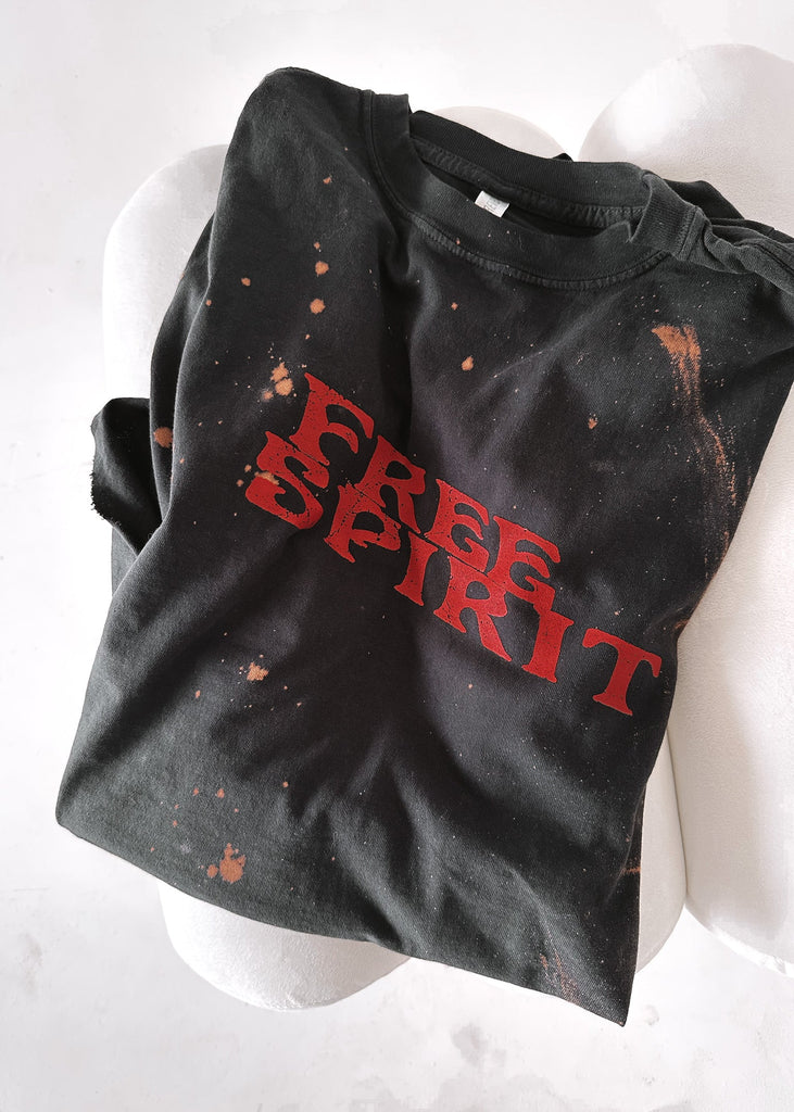 pebby forevee Side Slit Tee FREE SPIRIT BLEACHED OUT SIDE SLIT TEE