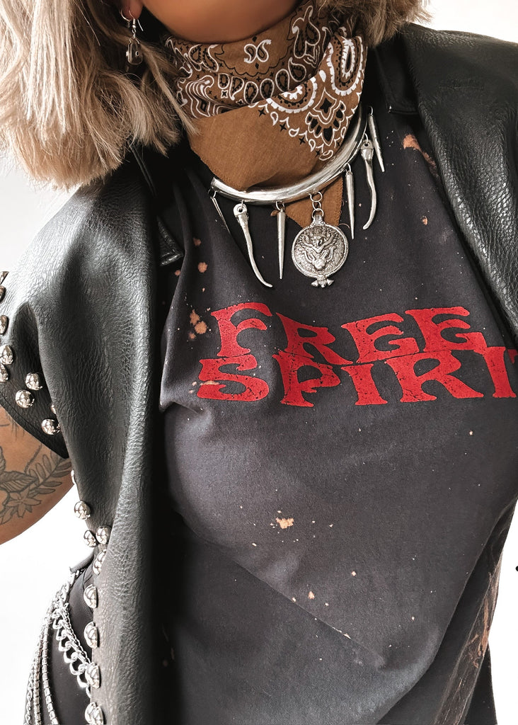 pebby forevee Side Slit Tee FREE SPIRIT BLEACHED OUT SIDE SLIT TEE