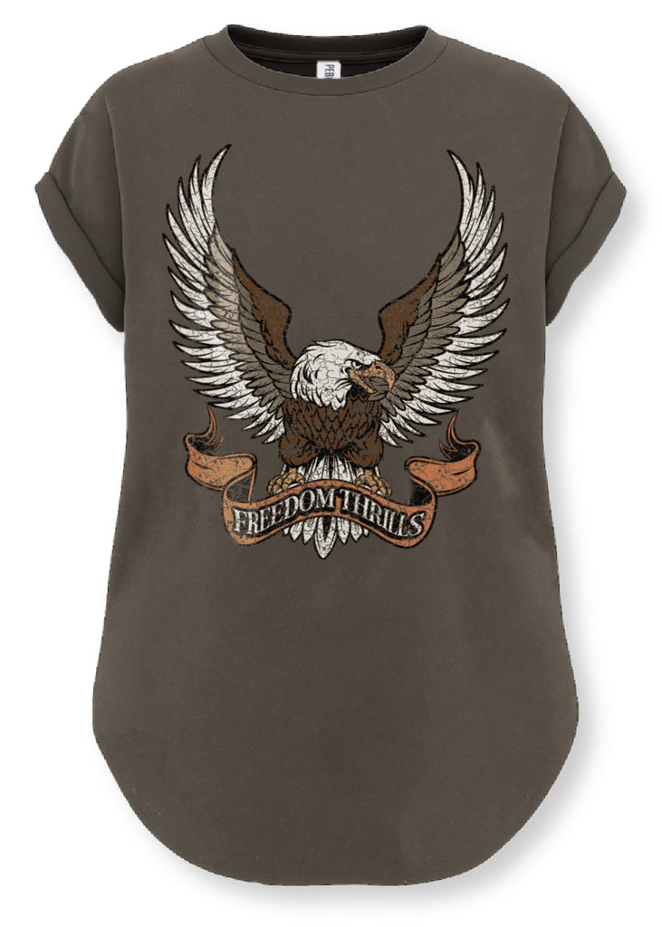 pebby forevee Side Slit Tee FREEDOM THRILLS SIDE SLIT TEE