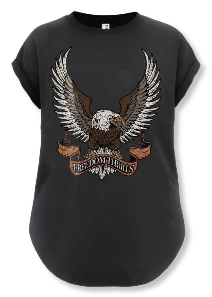 pebby forevee Side Slit Tee FREEDOM THRILLS SIDE SLIT TEE