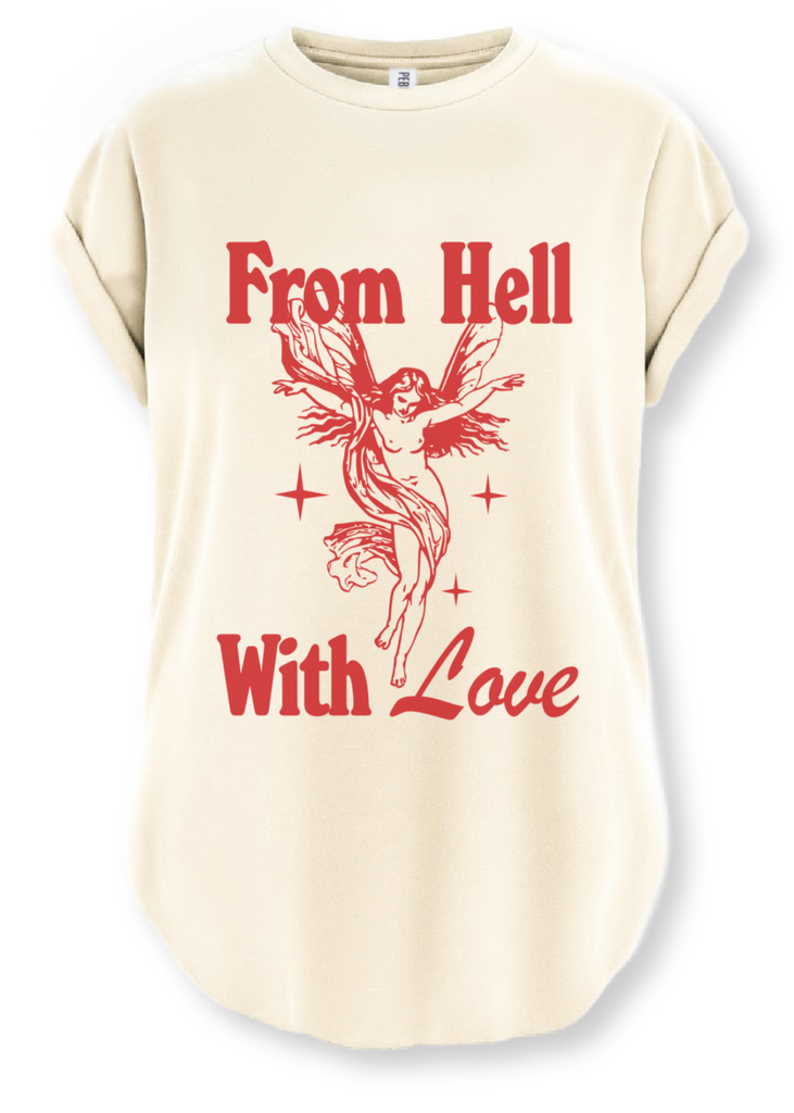 pebby forevee Side Slit Tee FROM HELL WITH LOVE SIDE SLIT TEE