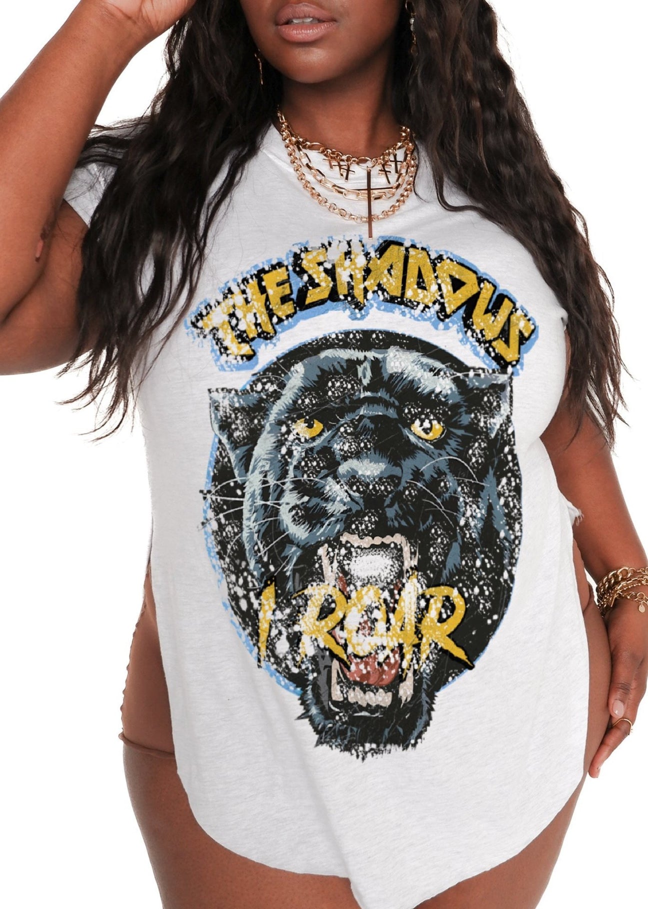 pebby forevee Side Slit Tee FROM THE SHADOWS I ROAR SIDE SLIT TEE