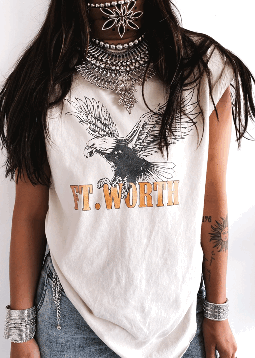 pebby forevee Side Slit Tee FT. WORTH SIDE SLIT TEE