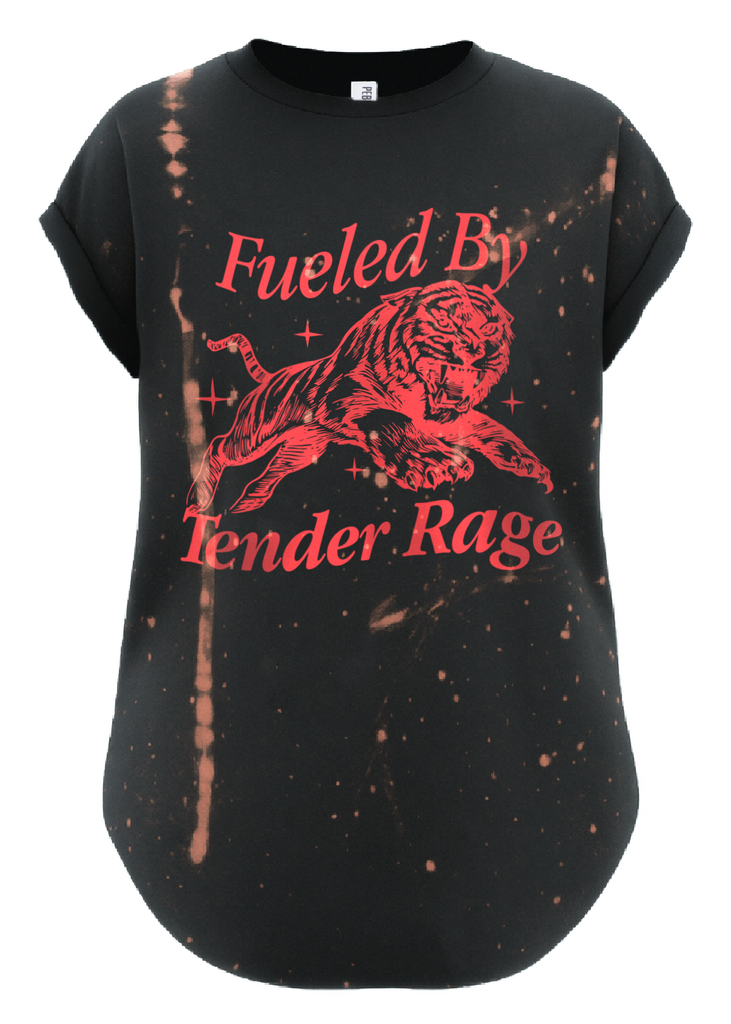 pebby forevee Side Slit Tee FUELED BY TENDER RAGE BLEACHED OUT SIDE SLIT TEE