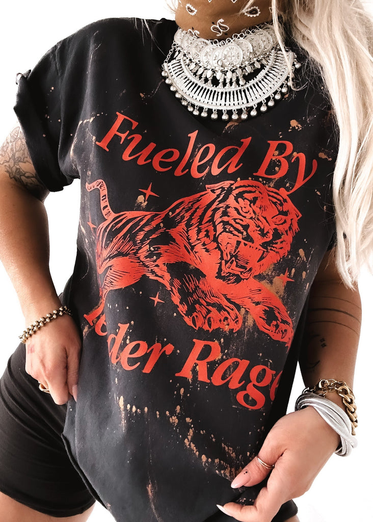 pebby forevee Side Slit Tee FUELED BY TENDER RAGE BLEACHED OUT SIDE SLIT TEE