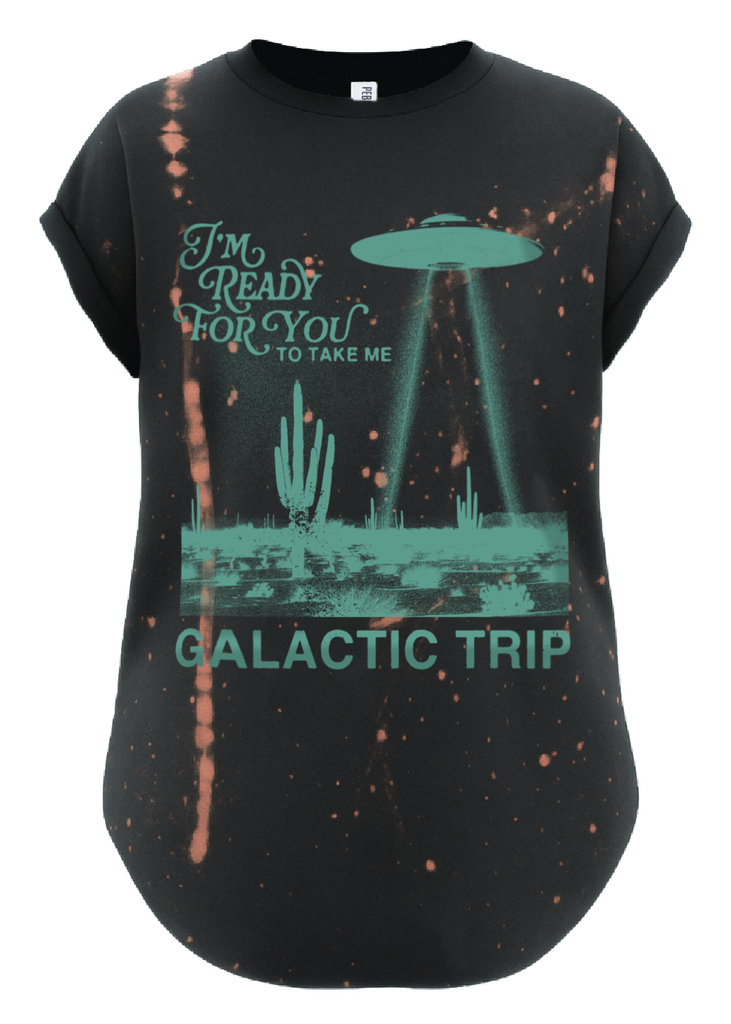 pebby forevee Side Slit Tee GALACTIC TRIP BLEACHED OUT SIDE SLIT TEE