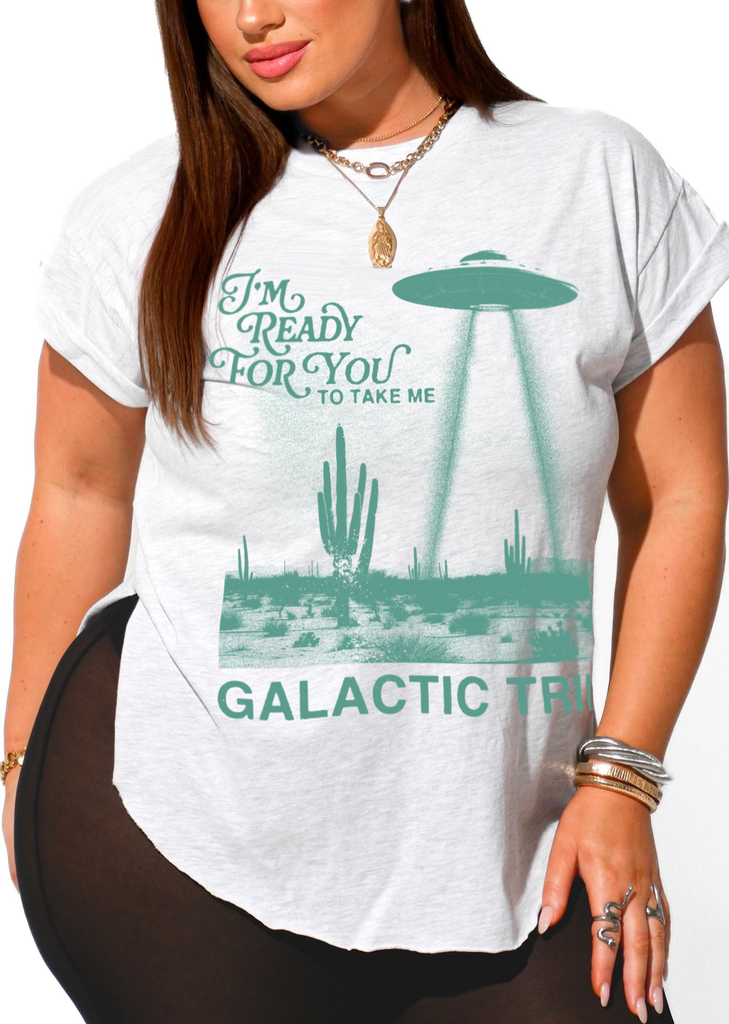 pebby forevee Side Slit Tee GALACTIC TRIP SIDE SLIT TEE