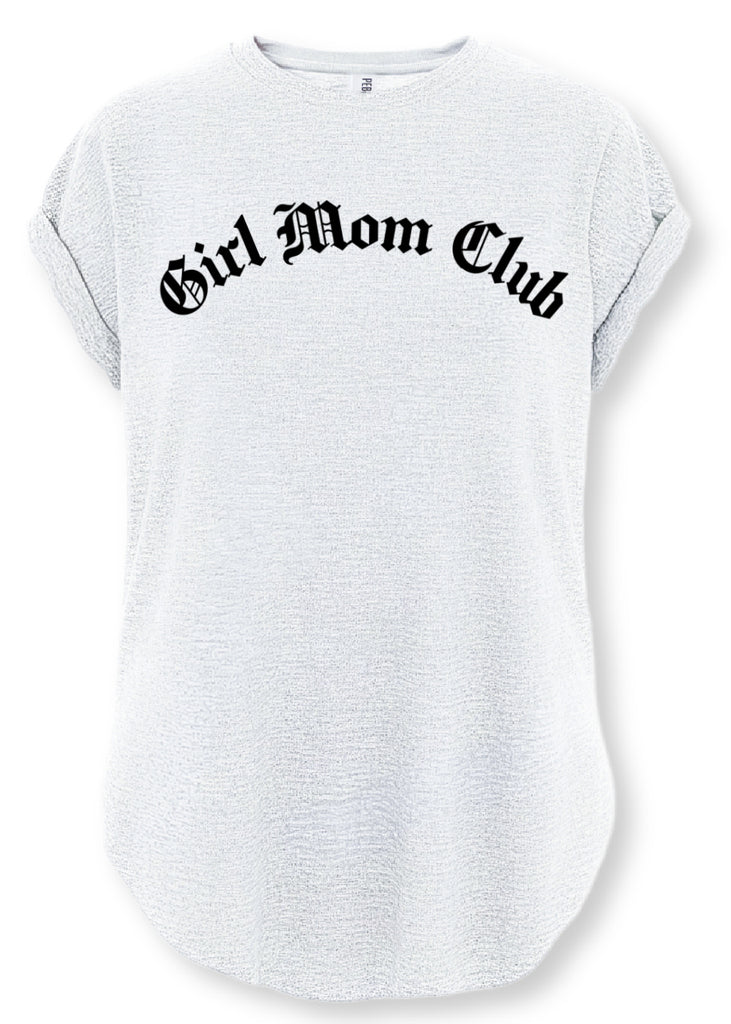 pebby forevee Side Slit Tee GIRL MOM CLUB SIDE SLIT TEE