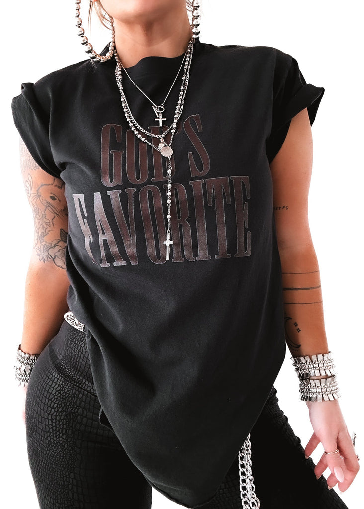 pebby forevee Side Slit Tee GOD'S FAVORITE SIDE SLIT TEE