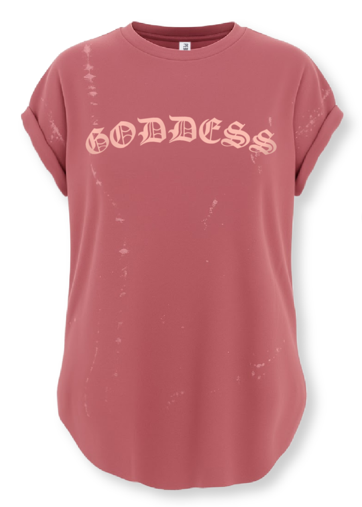 pebby forevee Side Slit Tee GODDESS BLEACHED OUT SIDE SLIT TEE