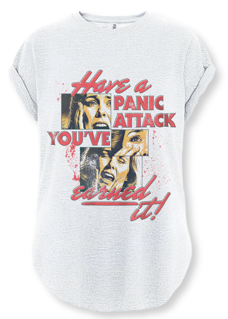 pebby forevee Side Slit Tee HAVE A PANIC ATTACK SIDE SLIT TEE