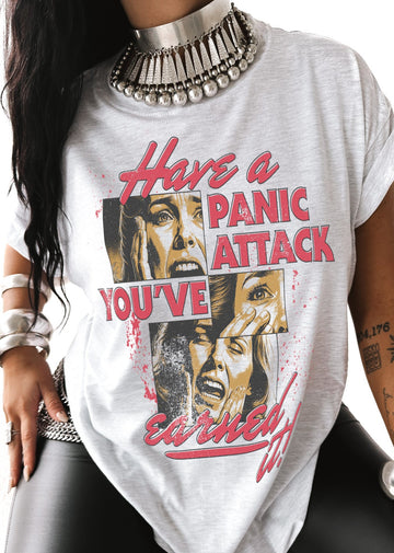 pebby forevee Side Slit Tee HAVE A PANIC ATTACK SIDE SLIT TEE