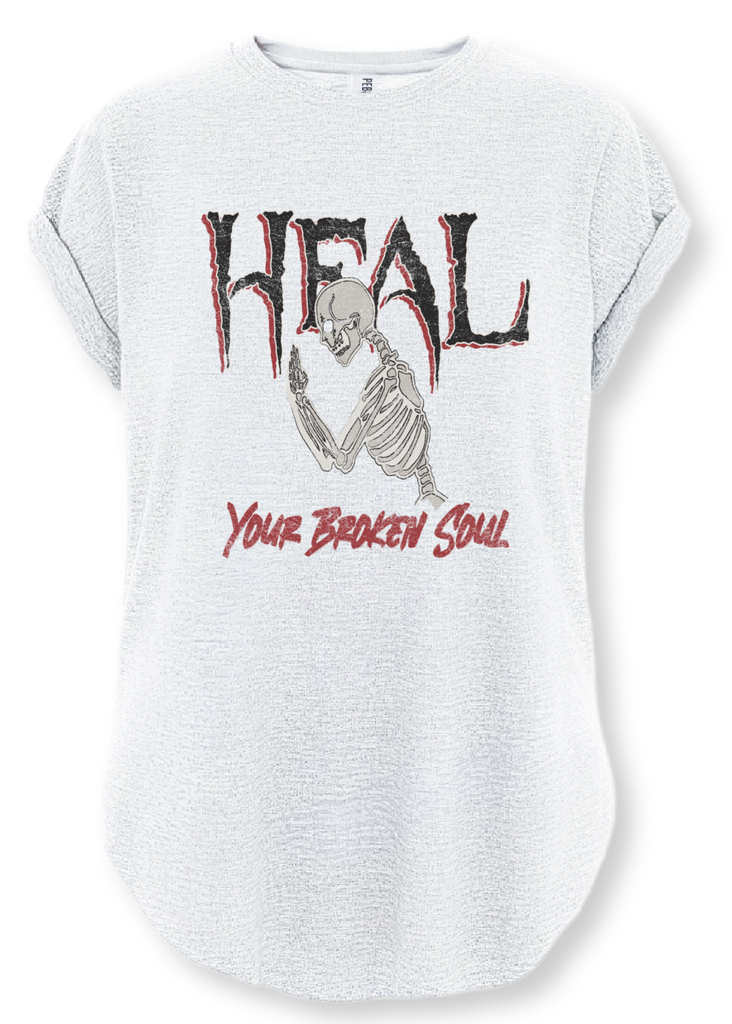 pebby forevee Side Slit Tee HEAL YOUR BROKEN SOUL SIDE SLIT TEE