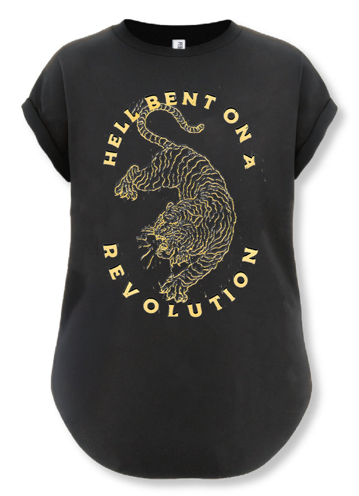 pebby forevee Side Slit Tee HELL BENT ON A REVOLUTION SIDE SLIT TEE