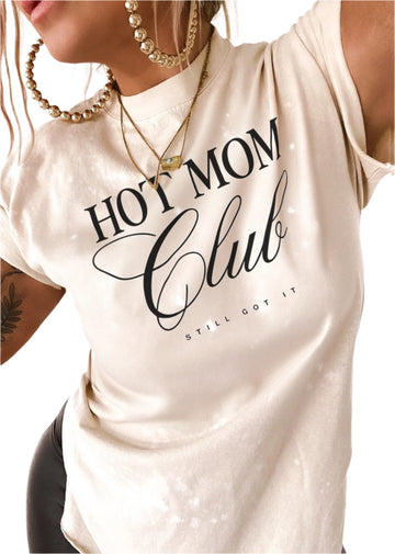 pebby forevee Side Slit Tee HOT MOM CLUB BLEACHED OUT SIDE SLIT TEE