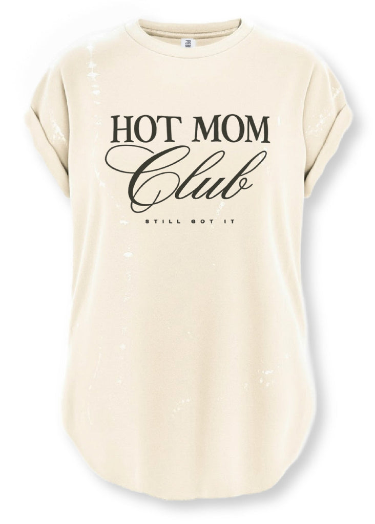 pebby forevee Side Slit Tee HOT MOM CLUB BLEACHED OUT SIDE SLIT TEE
