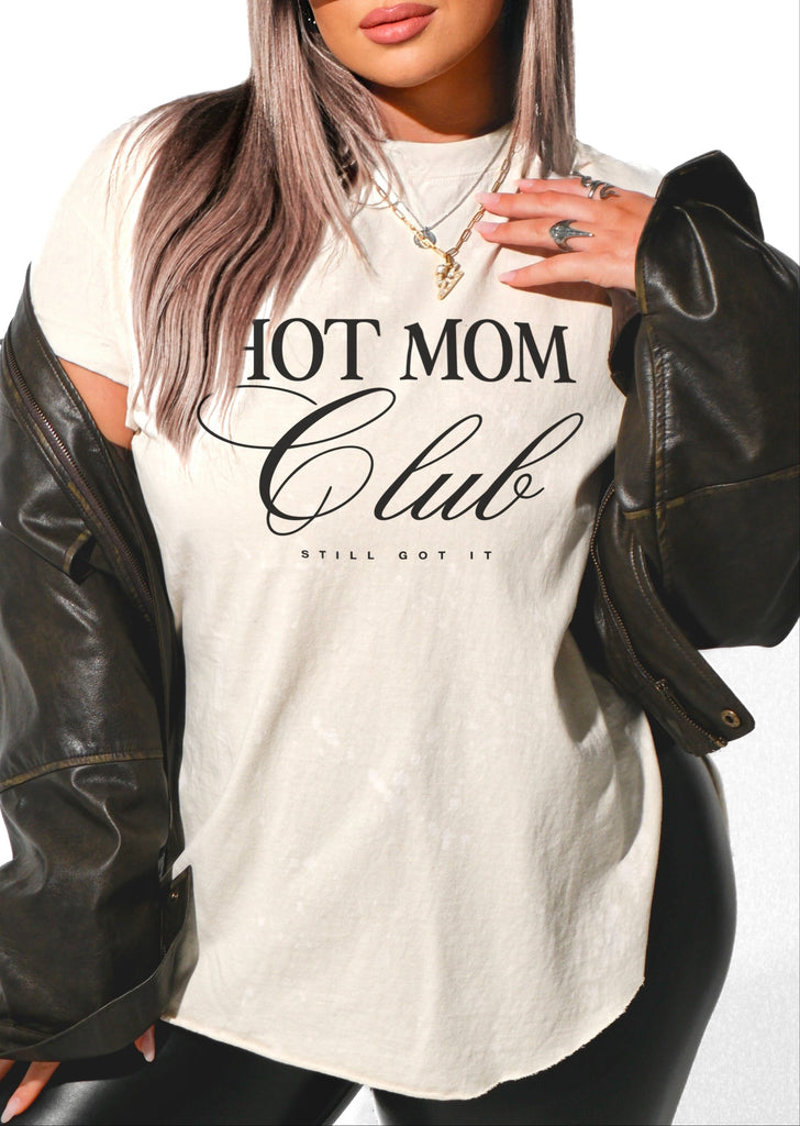 pebby forevee Side Slit Tee HOT MOM CLUB BLEACHED OUT SIDE SLIT TEE