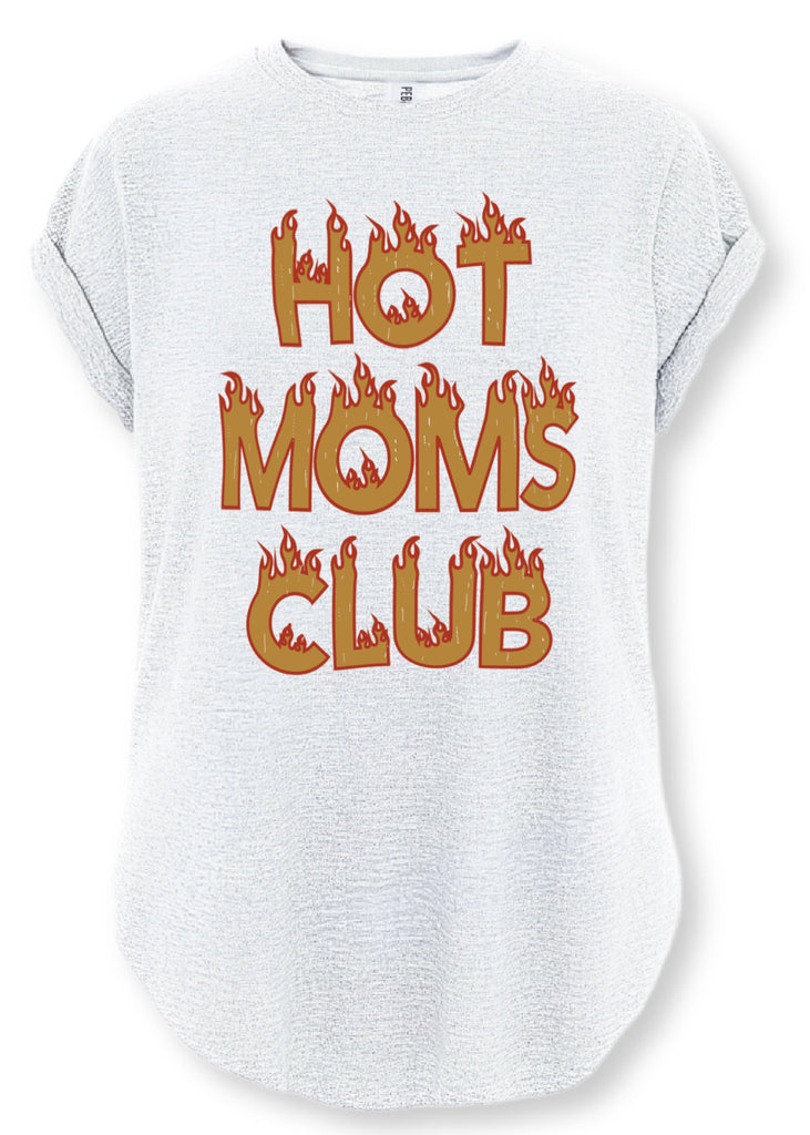 pebby forevee Side Slit Tee HOT MOMS CLUB (FLAMES) SIDE SLIT TEE