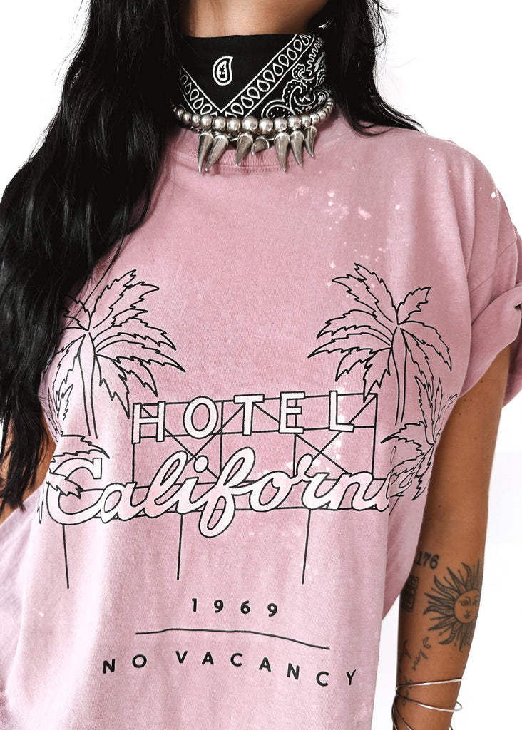 pebby forevee Side Slit Tee HOTEL CALIFORNIA BLEACHED OUT SIDE SLIT TEE