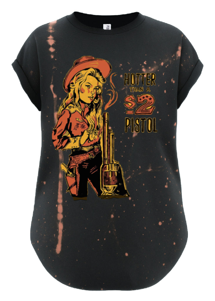 pebby forevee Side Slit Tee HOTTER THAN A $2 PISTOL BLEACHED OUT SIDE SLIT TEE