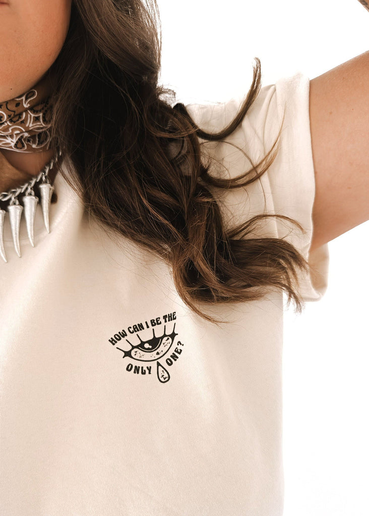 pebby forevee Side Slit Tee HOW CAN I BE THE ONLY ONE SIDE SLIT TEE