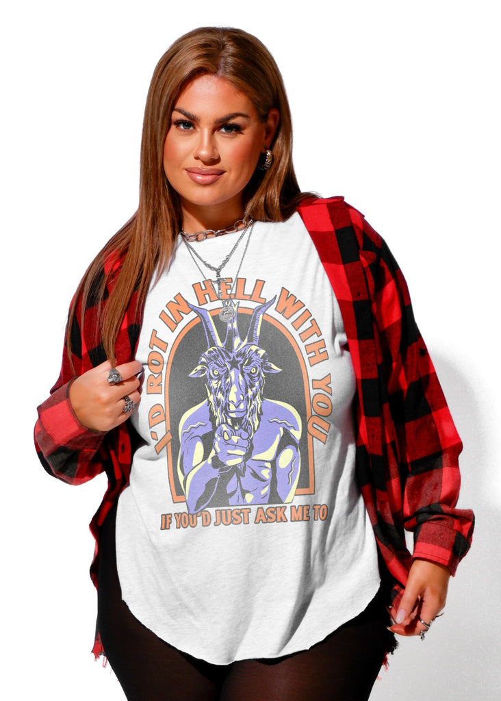 pebby forevee Side Slit Tee I'D ROT IN HELL WITH YOU SIDE SLIT TEE