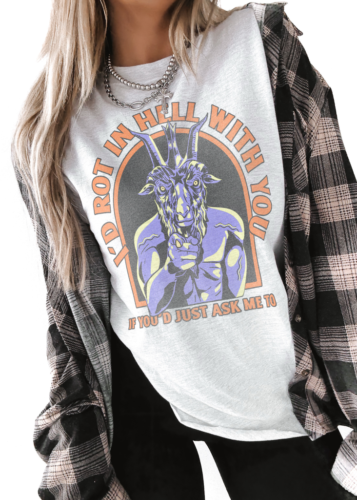 pebby forevee Side Slit Tee I'D ROT IN HELL WITH YOU SIDE SLIT TEE