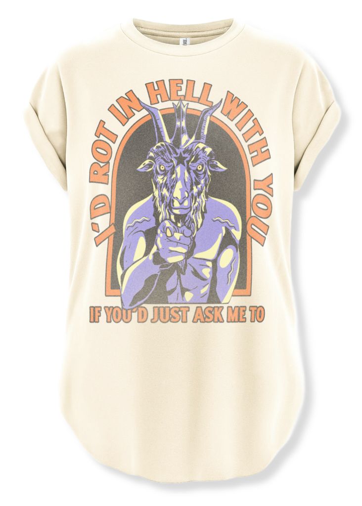 pebby forevee Side Slit Tee I'D ROT IN HELL WITH YOU SIDE SLIT TEE