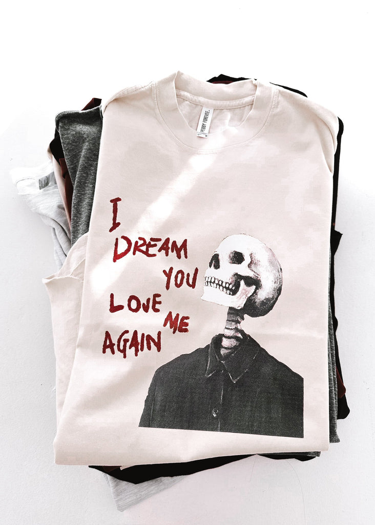 pebby forevee Side Slit Tee I DREAM YOU LOVE ME AGAIN BLEACHED OUT SIDE SLIT TEE