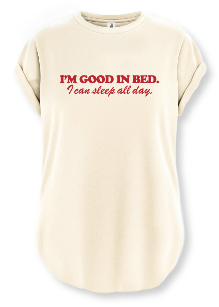 pebby forevee Side Slit Tee I'M GOOD IN BED SIDE SLIT TEE