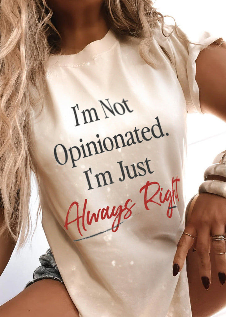 pebby forevee Side Slit Tee I'M NOT OPINIONATED BLEACHED OUT SIDE SLIT TEE