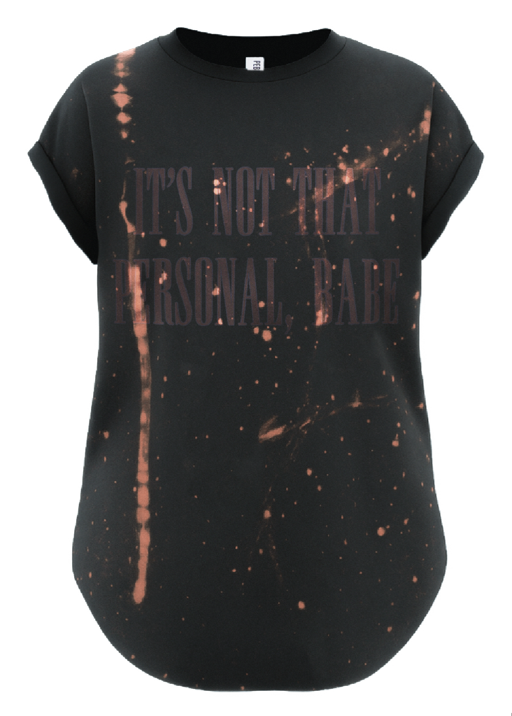 pebby forevee Side Slit Tee IT'S NOT THAT PERSONAL BABE BLEACHED OUT SIDE SLIT TEE