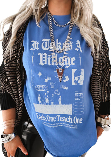 pebby forevee Side Slit Tee IT TAKES A VILLAGE SIDE SLIT TEE