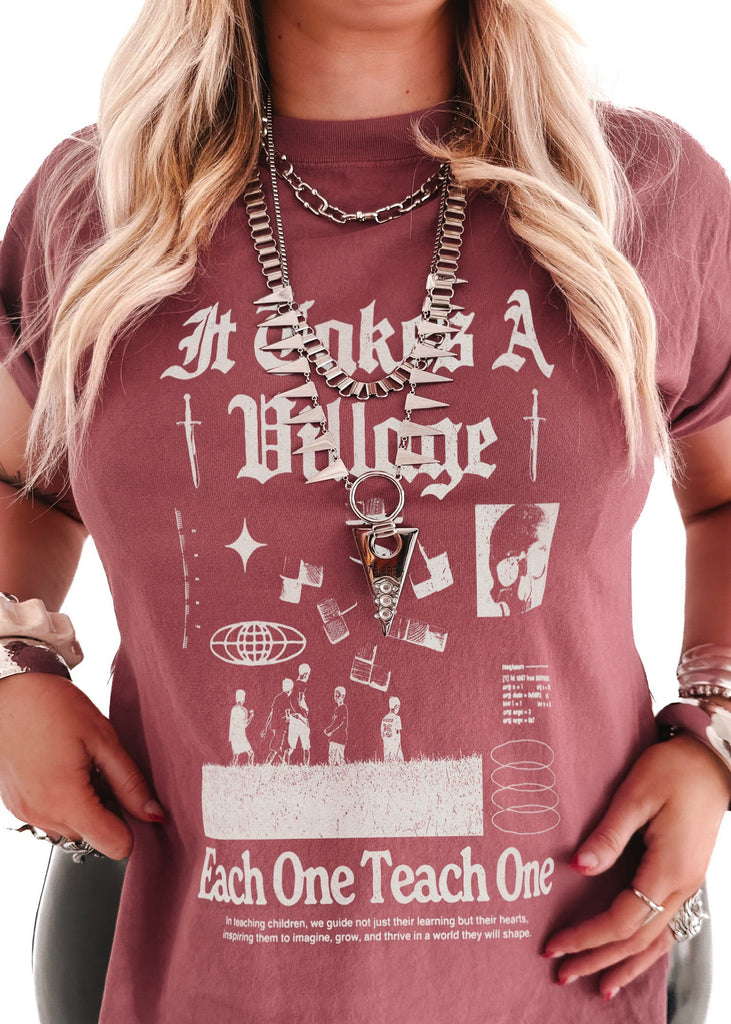 pebby forevee Side Slit Tee IT TAKES A VILLAGE SIDE SLIT TEE