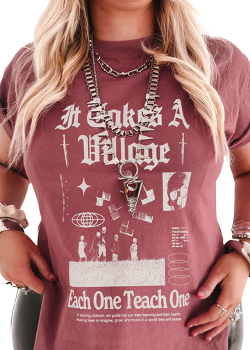 pebby forevee Side Slit Tee IT TAKES A VILLAGE SIDE SLIT TEE