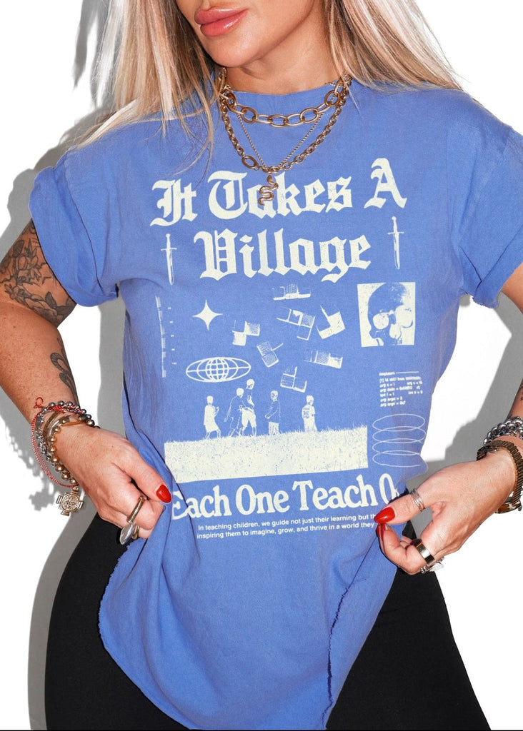 pebby forevee Side Slit Tee IT TAKES A VILLAGE SIDE SLIT TEE