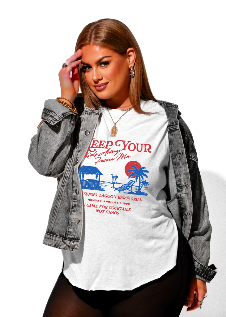 pebby forevee Side Slit Tee KEEP YOUR KIDS AWAY FROM ME SIDE SLIT TEE